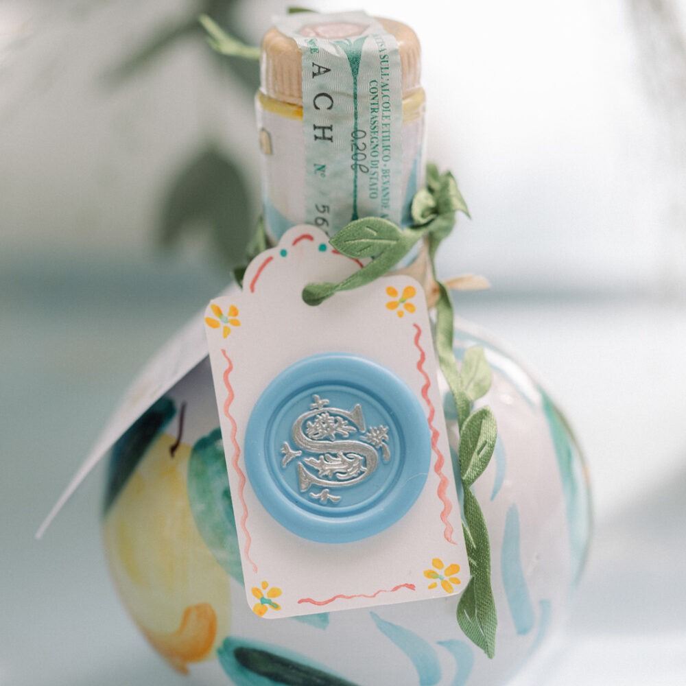 hand painted ceramic limoncello favors